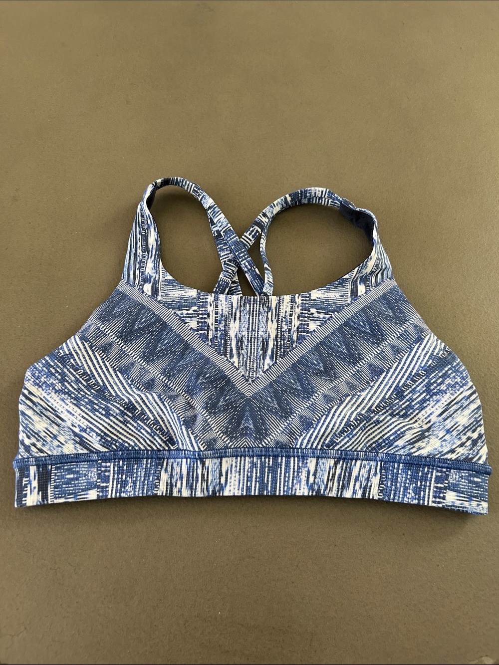 lululemon athletica Blue and White Printed Sports Bra size 8